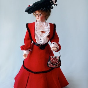 AFTERNOON DRESS 12&quot; French Fashion doll clothing pattern  for circa 1905 clothing