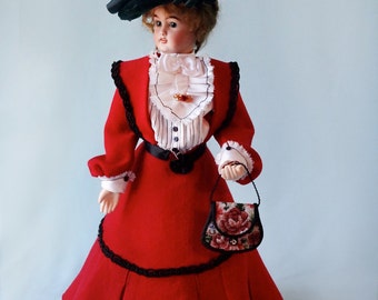 AFTERNOON DRESS 12" Französisch Mode Puppe Kleidung Muster für ca. 1905 Kleidung