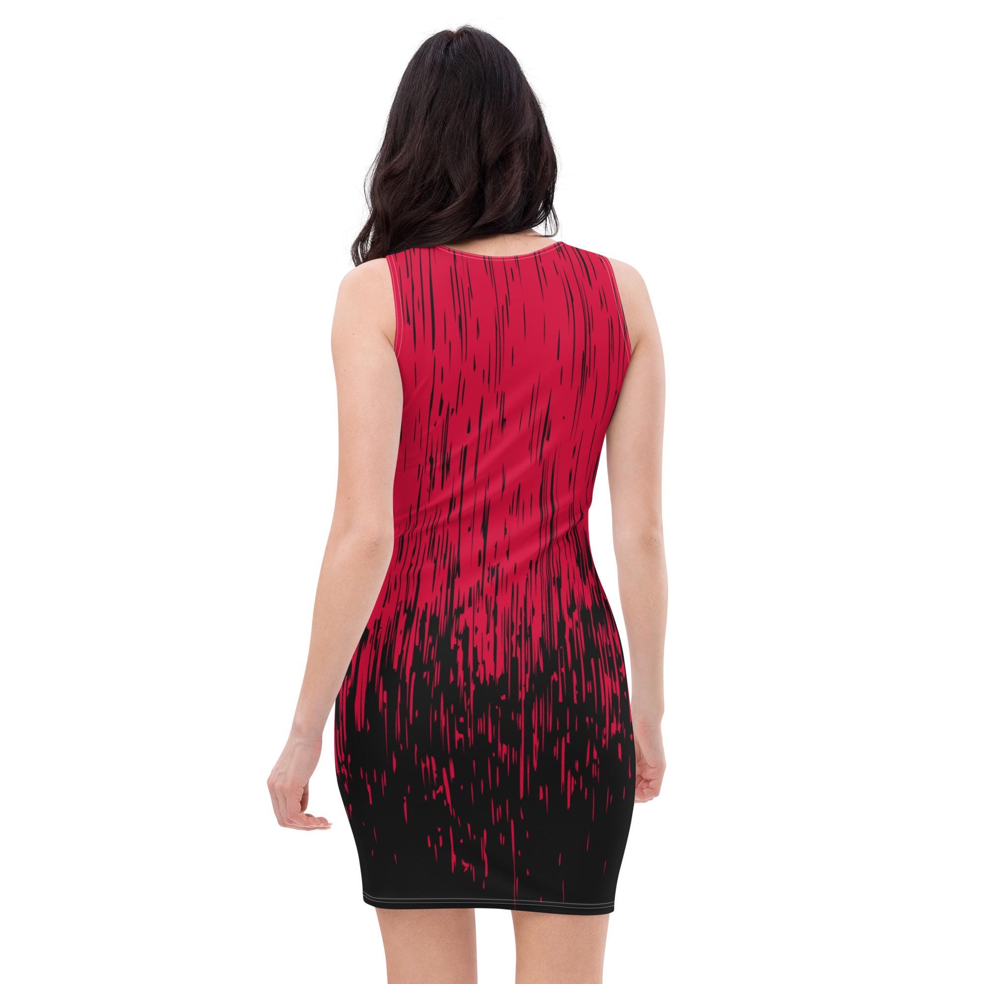 red and black striped bodycon dress SHOWOFFFF Red & Black Striped Bodycon Dress