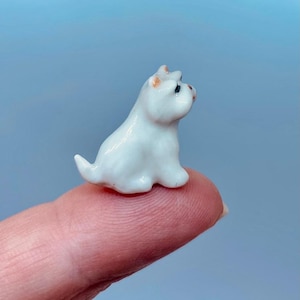 Ceramic Miniature Dog Westie West Highland Terrier Puppy Collectable Cute Pet Gift Ornament