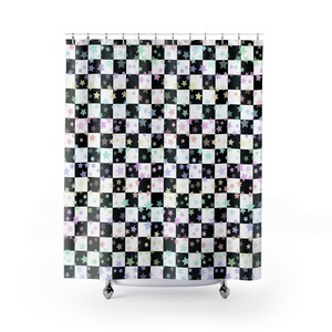 Colorful Star Pattern Shower Curtain, Fun Bathroom Decor, Kids Bathroom Accessories, Gift for Housewarming, Unique Home Decor
