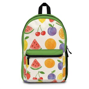 Fruity Fun Backpack, Colorful Fruit Print Backpack for Kids, School Backpack, Summer Vibes, Cute Bookbag for Girls