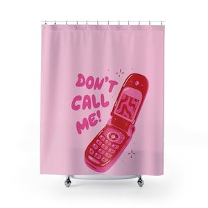 Retro-Inspired Shower Curtain, Cute Bathroom Decor, Don&#39;t Call Me Design, Fun Gift for Teen Girls, Quirky Home Accessory