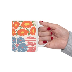 Colorful Floral Ceramic Mug | Floral Coffee Cup, Tea Mug, Gift for Her, Home Decor, Coffee Lover