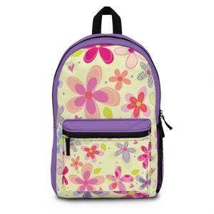 Floral Backpack - Cute and Girly School Bag, Back Pack for Women, Backpack with Flowers, Feminine Backpack for Girls, Floral Print Backpack