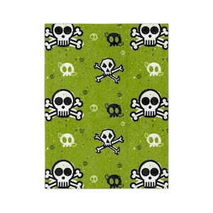 Velvet Throw Blanket - Skull Gothic Emo Design, Soft Plush Couch Sofa Bed Decor, Halloween Goth Home Decor, Alternative Punk Rock