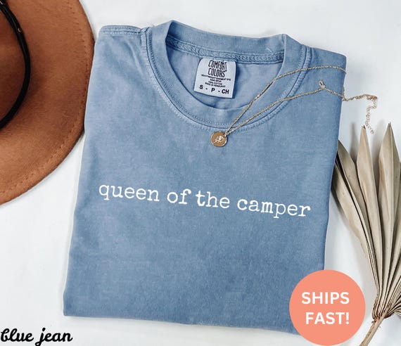 Comfort Colors® Queen of the Camper Shirt, Camping Shirt, RV Shirt, Camper Life Shirt, Outdoor Shirt, Adventure Shirt, Trendy Womens Shirt