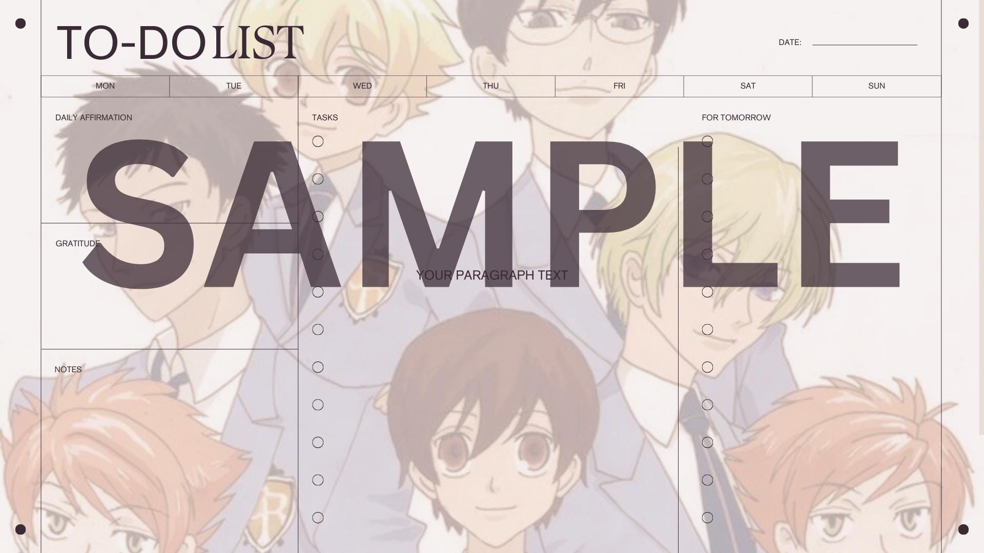Ouran highschool host club planner