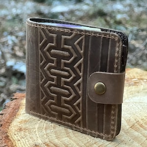 Cartera de bolsillo, cartera única para mujer, cartera de cuero suave, cartera de cuero, cartera pequeña para mujer, cartera de cuero azul, monedero en relieve