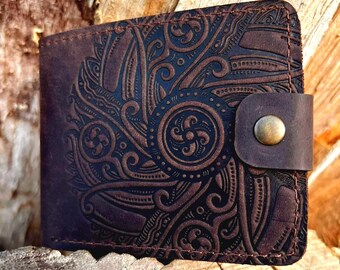 Personalized Leather Wallet, Anniversary Gift For Him, Husband, Boyfriend, Men, Father, Dad, Genuine Leather Custom Wallet
