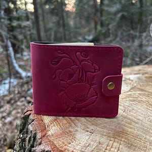 Cartera de mujer única, cartera de cuero suave, cartera de cuero, cartera pequeña de mujer, cartera de cuero rosa, monedero en relieve, cartera de bolsillo