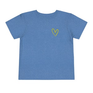 LOVE Heather Blue Toddler Short-Sleeve T-Shirt with Yellow Heart image 1