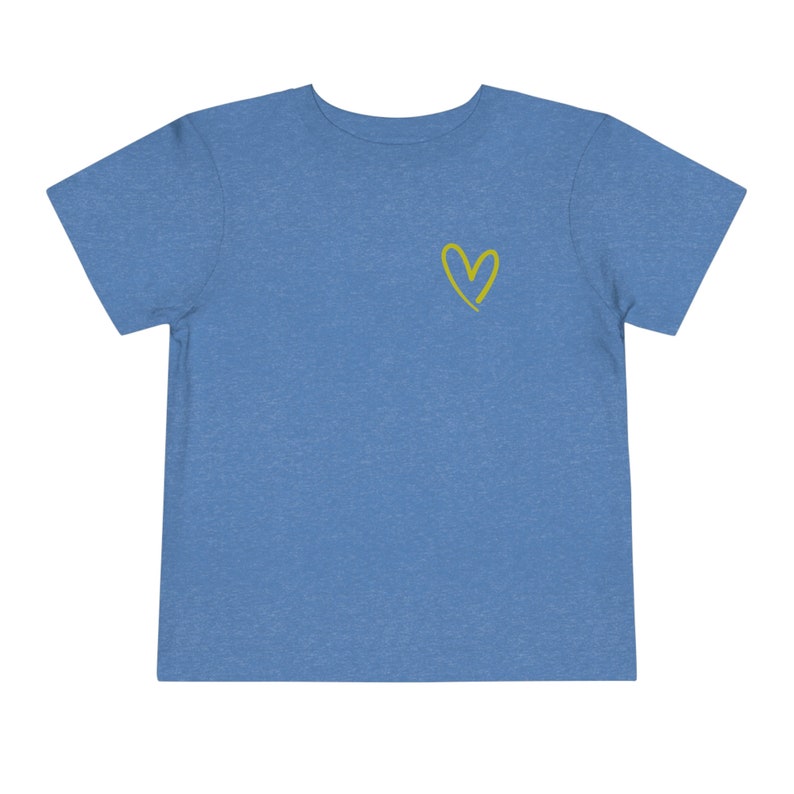 LOVE Heather Blue Toddler Short-Sleeve T-Shirt with Yellow Heart image 1