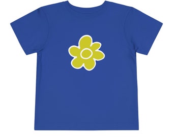 BLOOM - Royal Blue Toddler Short-Sleeve T-Shirt with Yellow Flower