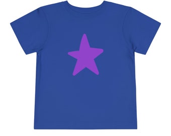 STARS - Royal Blue with Purple Star Toddler Short-Sleeve T-Shirt