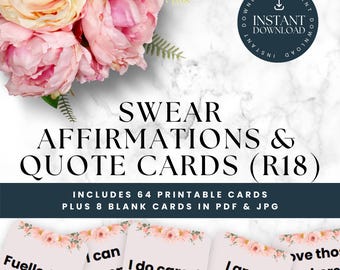 Tarjetas de afirmaciones atrevidas para mujeres: Descarga instantánea de frases guapas imprimibles (PDF y JPG)