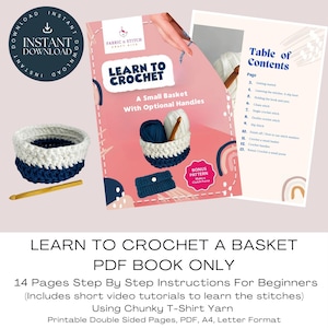 Crochet Basket Pattern: Beginner-Friendly. (Suitable For Chunky T-Shirt Yarn) (PDF Download)