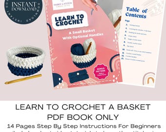 Patrón de cesta de crochet: Ideal para principiantes. (Apto para lana gruesa de camiseta) (Descarga PDF)