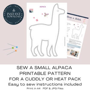Alpaca Plushie Sewing Pattern: Cuddly Toy or Heat Pack (PDF & JPG)