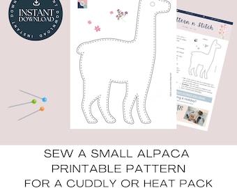 Patrón de costura para peluche de alpaca: ideal como peluche o compresa térmica (PDF y JPG)