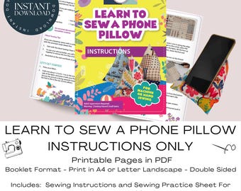 Aprende a coser un soporte o almohada para teléfono (solo instrucciones imprimibles), proyecto de costura fácil.