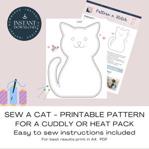 Cat Plushie Sewing Pattern: Easy DIY Project, (Instant Download PDF Pattern)