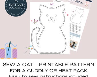 Patrón de costura para peluche de gato: Proyecto fácil de hacer tú mismo (patrón en PDF de descarga instantánea)