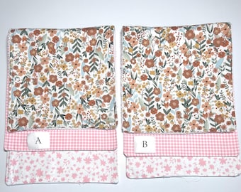 A Set of 3, Baby/Burp Cloths, Absorbent, Cotton, Flannel