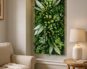 Artificial Vertical Garden Panel 50×100 cm | Boxwood & Mixed Foliage, 5 cm EPS Backing, Modular Green Wall, Wedding Decor, Home Decor