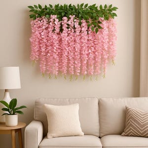 Artificial Wisteria Hanging Flowers I Wisteria Garland I 12-Pack (80/100 cm) | Wedding Arch & Wall Decor