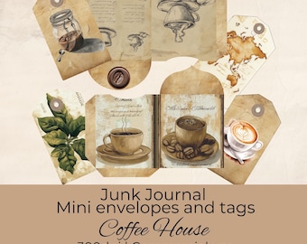Coffee Junk Journal pocket: Printable Scrapbook envelope (Digital Download)
