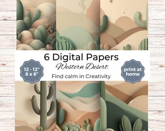Wild West Vibes: Printable Junk Journal Backgrounds & Craft Paper Pack