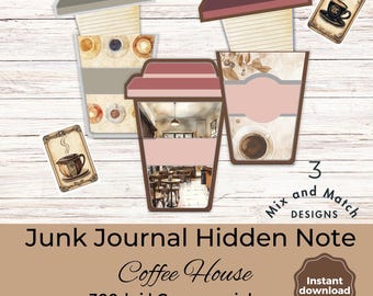 Vintage Coffee Cup Junk Journal Insert: Gift Card Holder Pocket (Digital Download)