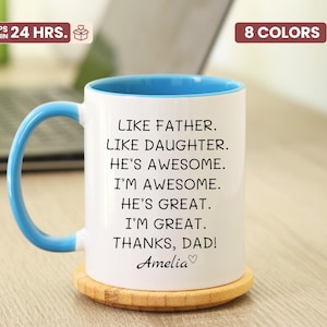 Fun Dad Gift, Custom Coffee Cup, Unique Personalized Gift for Best Dad Ever, Perfect Fathers Day Present, Funny Dad Mug