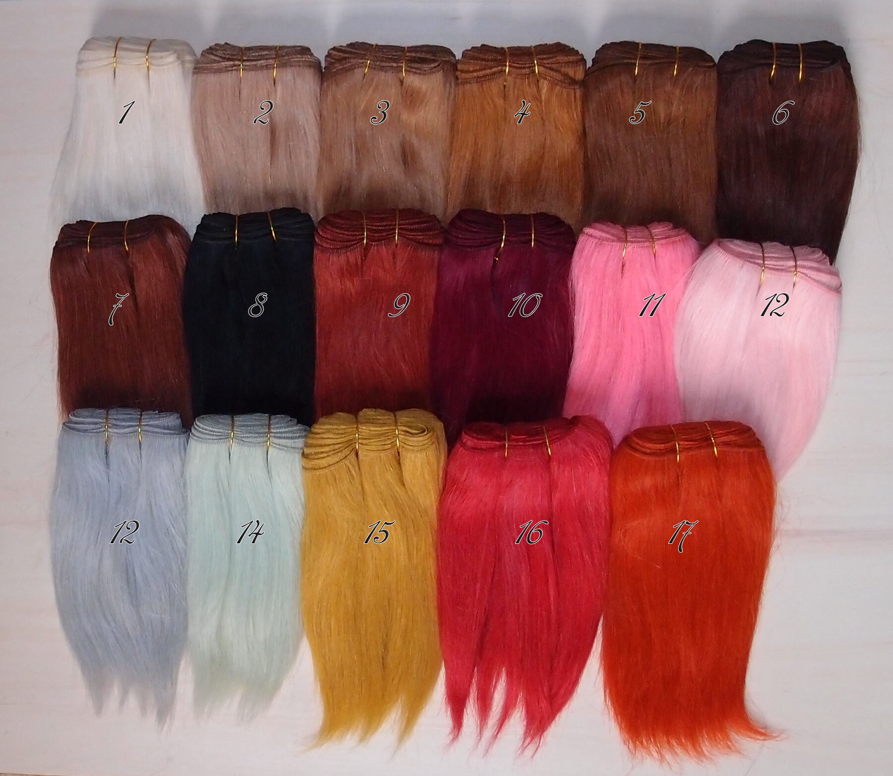 Wefted mohair straight natural doll hair mohair strong goat fiber sim…