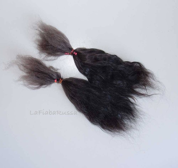 Mohair Doll Hair color ultra black 8-12/" in 0.35 oz locks angora DIY baby reborn