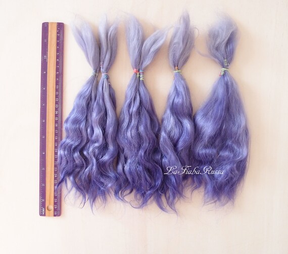 Ombre Doll Hair Mohair Locks 11 In Long Violet Lavender Angora Etsy