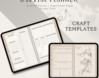 Undated Digital Planner: Hyperlinked Pages for GoodNotes, Notability (Printable PDF)