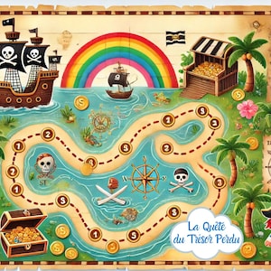 Treasure hunt, pirate, boy&#39;s birthday game, adventure game