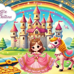 Treasure hunt, children&#39;s game, birthday party, princess
