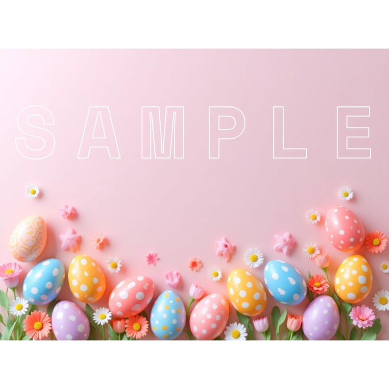 Pastel Pink Easter Background PNG | Digital Download | Spring Eggs ...