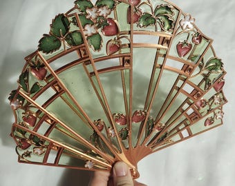 Strawberry hand fan