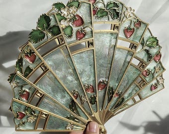 Strawberry hand fan
