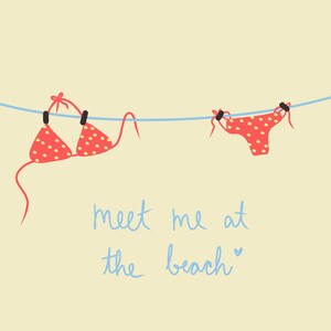 Meet Me At The Beach - impressão digital praiana para casa de férias de verão