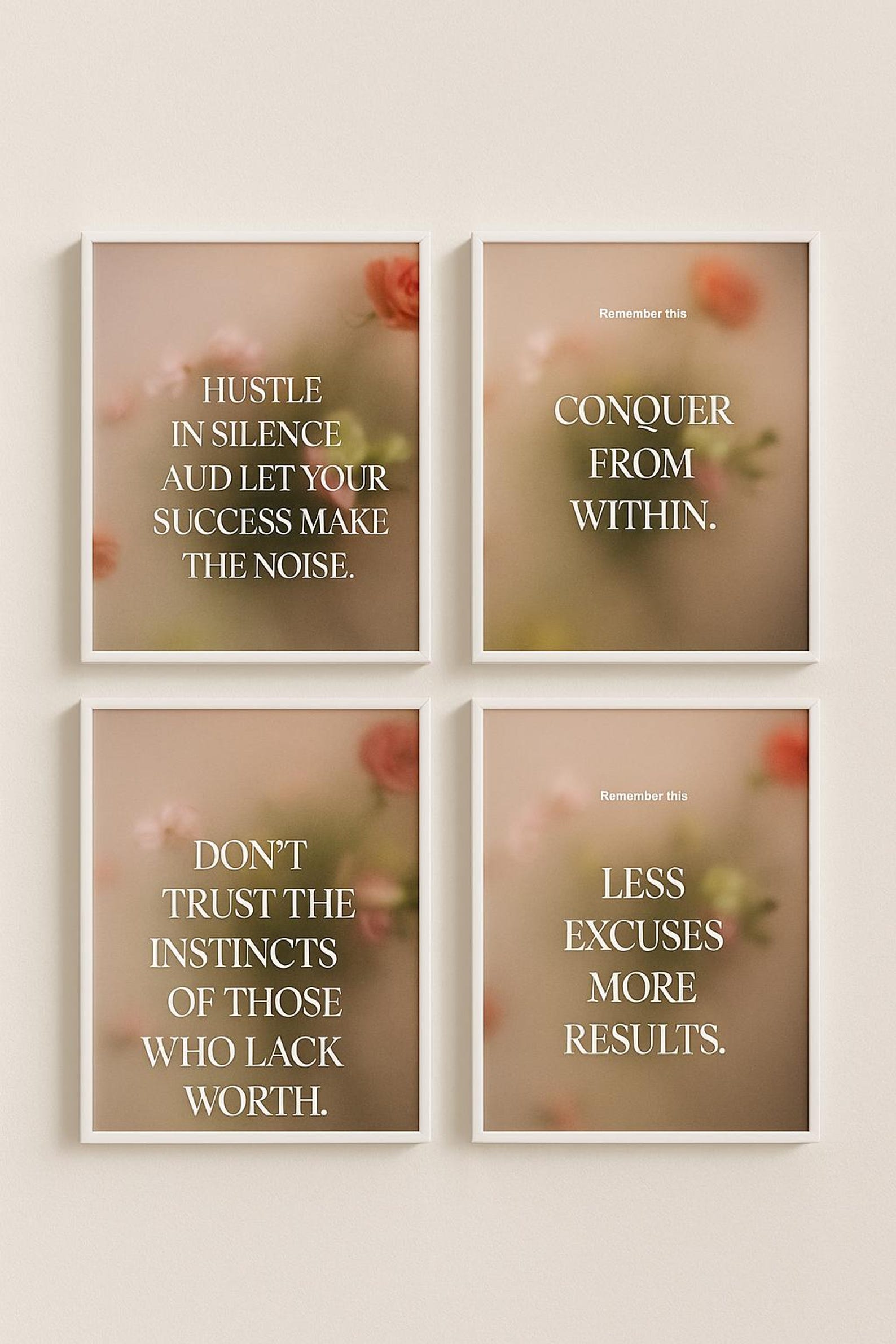 Motivational Quote Prints: Inspirational Wall Art Bundle (digital ...