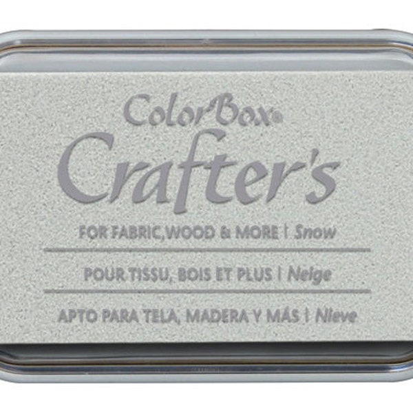 Snow Crafter's Ink Pad • White Ink Pad • ColorBox Full Size Crafter's Ink Pad • Ideal on fabric, wood, clay, paper, shrink plastic (08600)