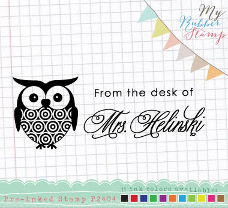 Owl Preinked Stamp. Origami Owl Stamp / Return Address Stamp Etsy