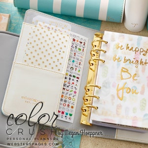 Teal & White Color Crush PERSONAL Planner Kit with Undated Calendar Webster's Pages • Free Washi Tape