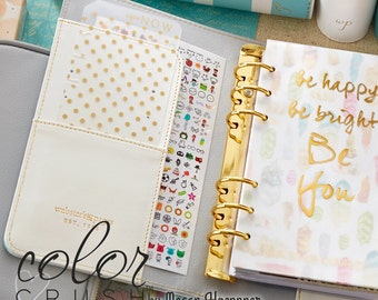 Teal & White Color Crush PERSONAL Planner Kit with Undated Calendar Webster's Pages • Free Washi Tape