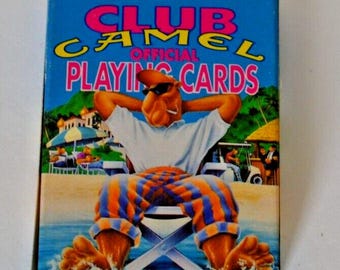 camel cigarette playing cards Vintage 1992 Club Camel Official Playing Cards Complete Deck Made in USA  Advertisement